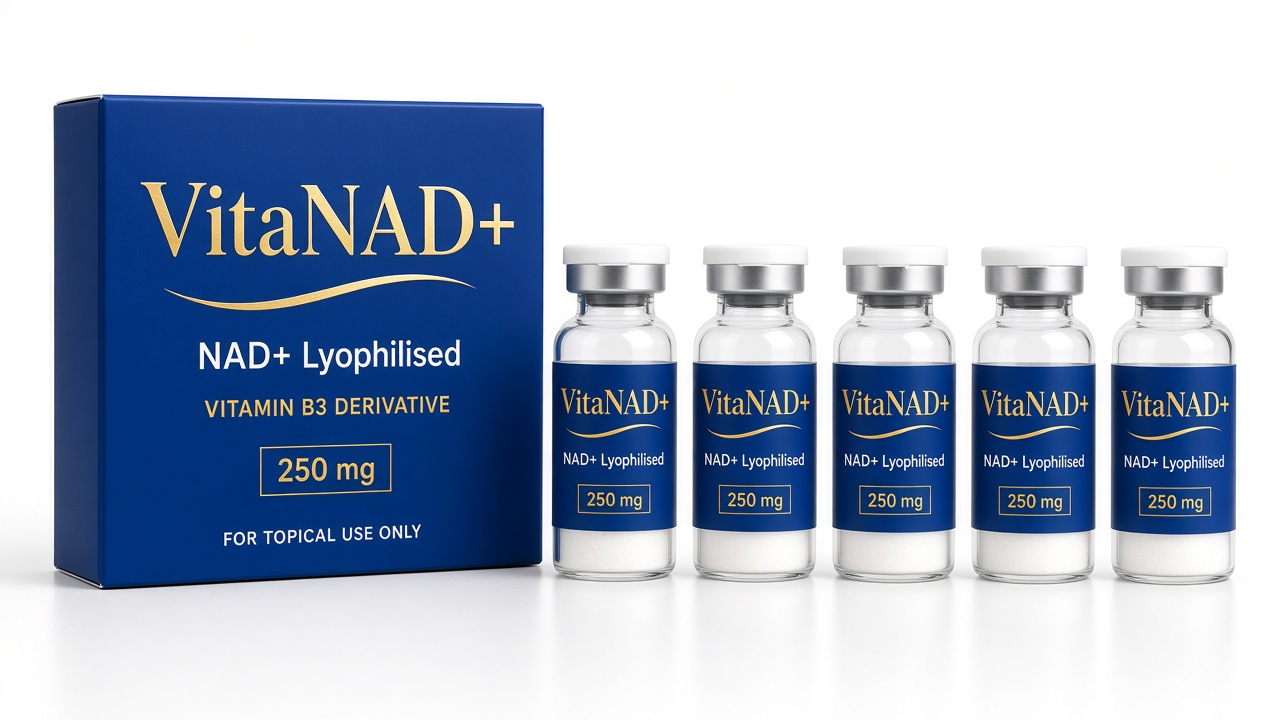 VitaNAD+ topical NAD+ box with five vials
